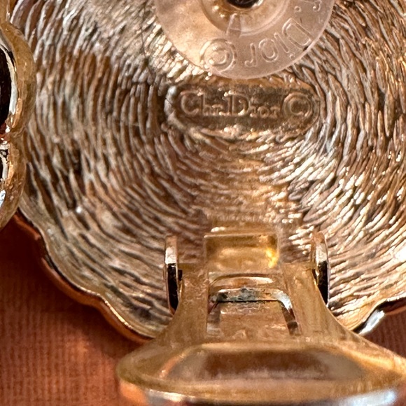 Vintage Christian Dior Faux Pearl and Crystal Clip-On Earrings - Picture 6 of 9